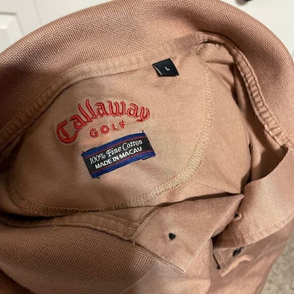 Callaway Golf Bronze Color Mens Large Short Sleeve Polo - Picture 5 of 5